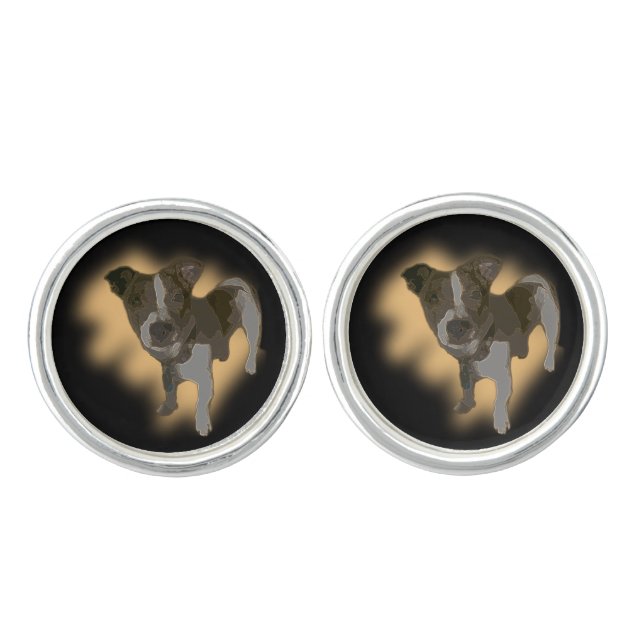 Fox Terrier Watercolor, Cufflinks (Front)