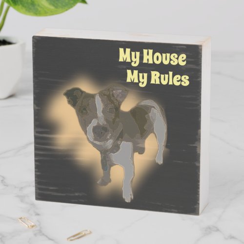 Fox Terrier Watercolor Wood Box Photo Display