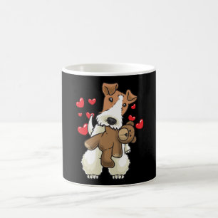 Fox Terrier Wirehaired Dog with Stuffed Animal Coffee Mug