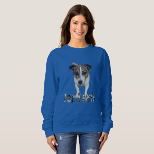 Fox Terrier With Logo, Ladies Blue Sweatshirt