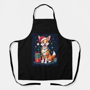 Fox Terrier Xmas Lighting Santa Fox Terrier Dog Ch Apron