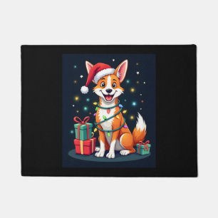 Fox Terrier Xmas Lighting Santa Fox Terrier Dog Ch Doormat