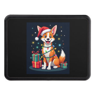 Fox Terrier Xmas Lighting Santa Fox Terrier Dog Ch Hitch Cover
