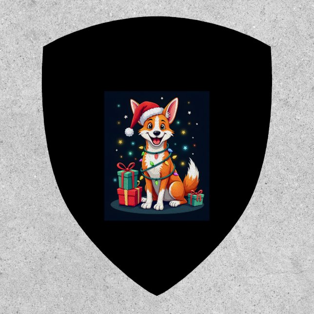 Fox Terrier Xmas Lighting Santa Fox Terrier Dog Ch Patch (Front)