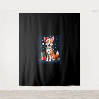 Fox Terrier Xmas Lighting Santa Fox Terrier Dog Ch Tapestry