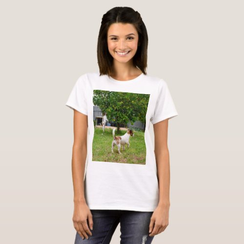 Fox Terriers Playtime Ladies White T_shirt