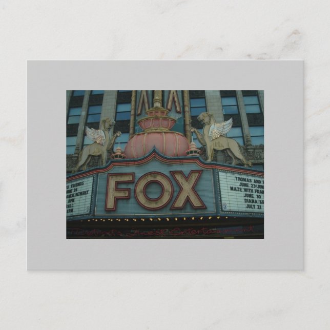 Fox Theater, Detroit, Michigan Postcard (Front)