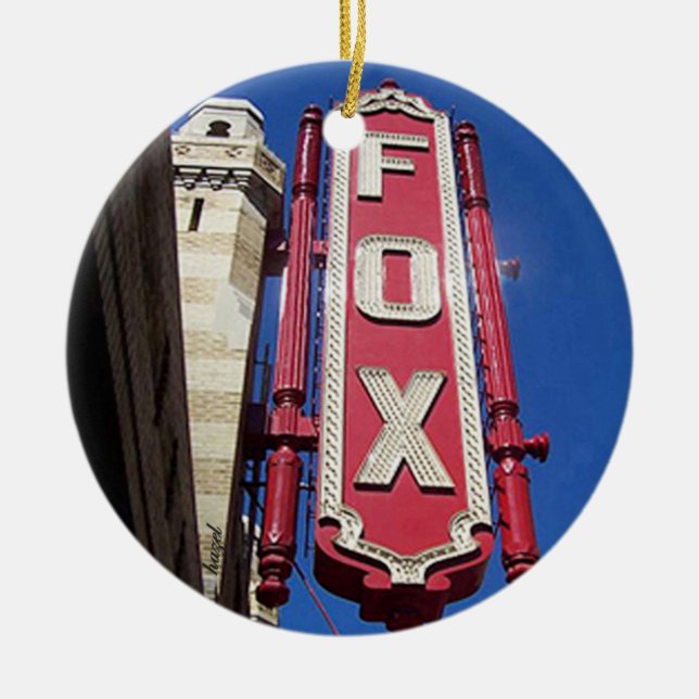 Fox Theatre, Atlanta,Georgia,Merry Christmas Y'all Ceramic Ornament (Front)