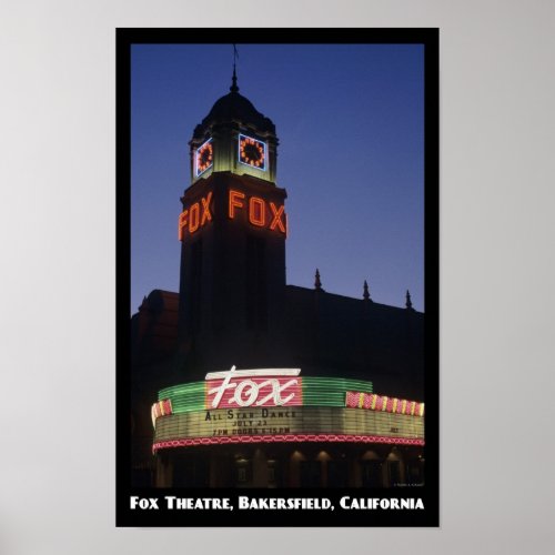 Fox Theatre Bakersfield 11x17 Poster