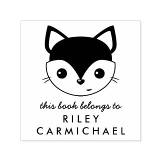 Fox This Book Belongs To Custom Name Self-inking Stamp