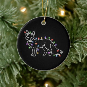 Fox Tree Christmas Xmas Pet Animal Lover Gifts Ceramic Ornament