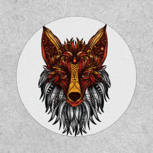 FOX Tribal Mandala Huichol Art Patch