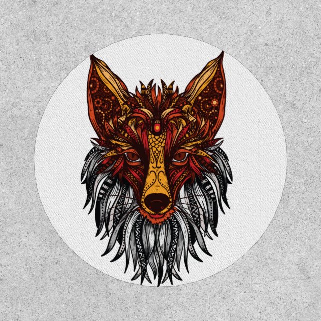 FOX Tribal Mandala Huichol Art Patch (Front)
