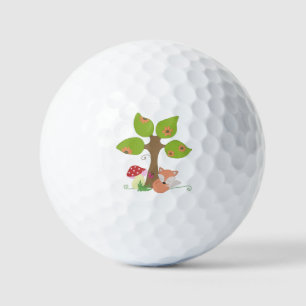 Fox under tree  golf balls