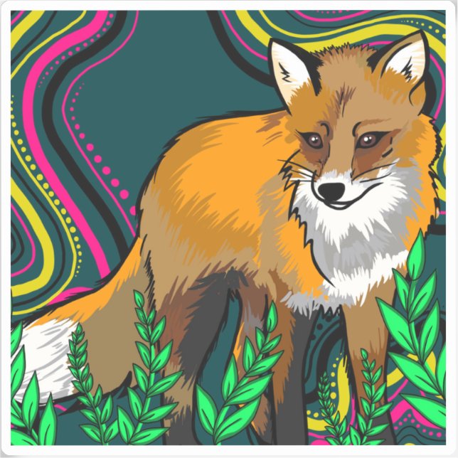 Fox Vinyl Sticker (Front)
