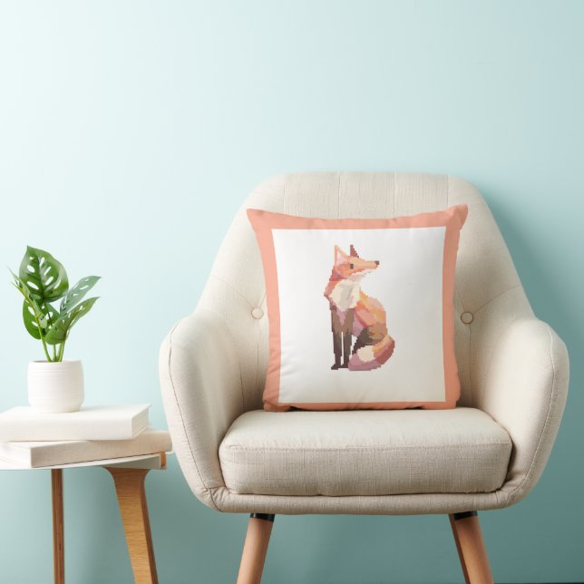 Fox, vos. Pixel Art, pixelart Throw Pillow (Chair)