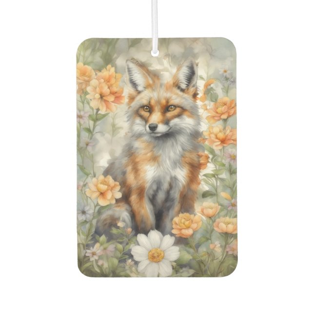 Fox Watercolor Artwork Air Freshener (Front)