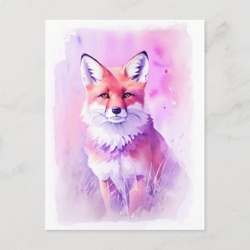 Fox Watercolor Portrait 3 Postcard
