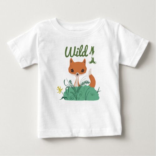 Fox Wild One Cute Baby T_Shirt