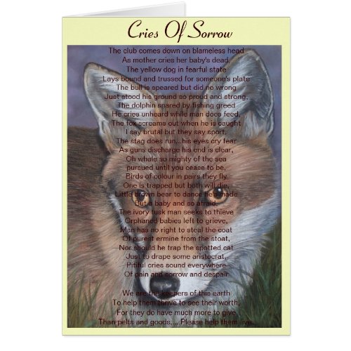 fox wildlife picture stop animal suffering poem