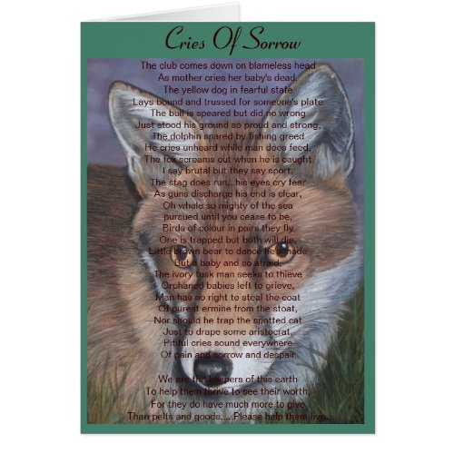 fox wildlife picture stop animal suffering poem