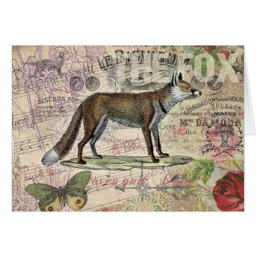 Fox Wildlife Vintage Animal Illustration 