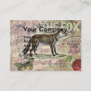 Fox Wildlife Vintage Animal Illustration Business Card