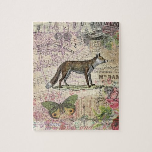 Fox Wildlife Vintage Animal Illustration  Jigsaw Puzzle