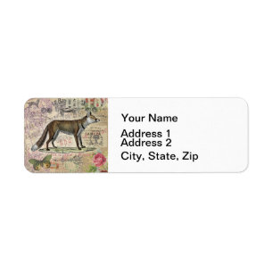 Fox Wildlife Vintage Animal Illustration Label
