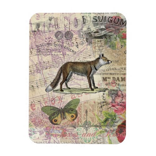 Fox Wildlife Vintage Animal Illustration  Magnet