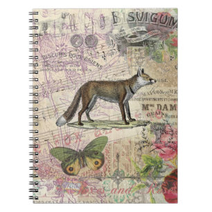 Fox Wildlife Vintage Animal Illustration Notebook