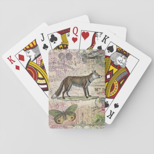 Fox Wildlife Vintage Animal Illustration  Poker Cards