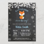 Fox Winter Boy Baby Shower Chalkboard Invitation<br><div class="desc">Fox Winter Boy Baby Shower Invitation. White Snowflake. Boy Baby Shower Invitation. Winter Holiday Baby Shower Invite. Chalkboard Background. Black and White. For further customization,  please click the "Customize it" button and use our design tool to modify this template.</div>