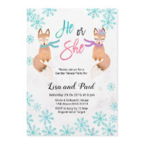 Fox Winter gender reveal invitation