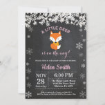 Fox Winter Girl Baby Shower Chalkboard Invitaiton Invitation<br><div class="desc">Fox Winter Girl Baby Shower Invitation. White Snowflake. Girl Baby Shower Invitation. Winter Holiday Baby Shower Invite. Chalkboard Background. Black and White. For further customization,  please click the "Customize it" button and use our design tool to modify this template.</div>