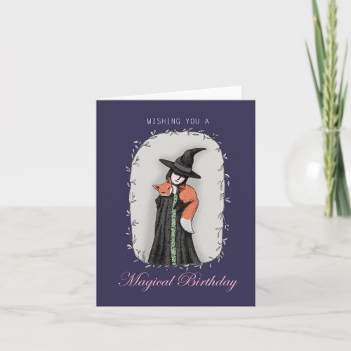 Fox Witch Magical Goth Art Witchcraft Foxy Woman Card