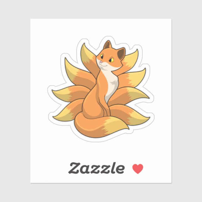 Fox with 9 Fox tails Sticker (Sheet)
