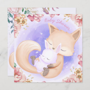 Fox With A Bunny Baby Shower Invitation