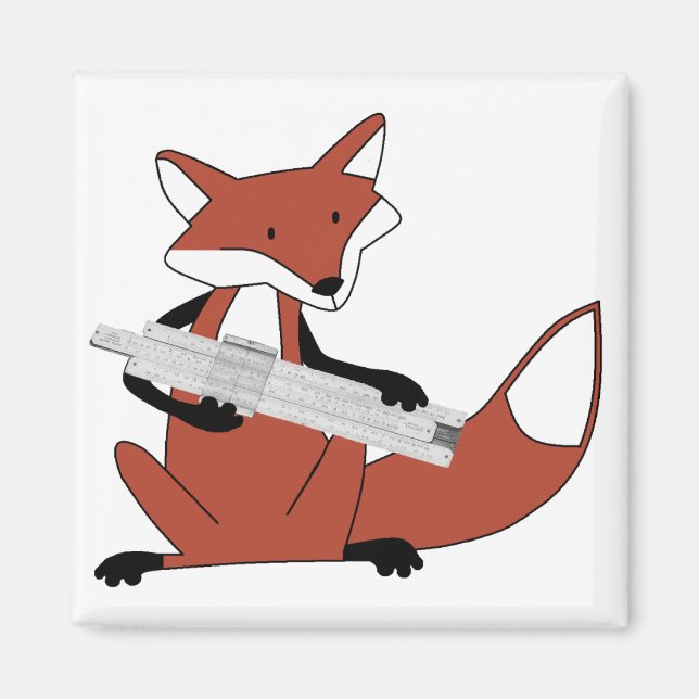 Fox with a Slide Rule Magnet (Front)