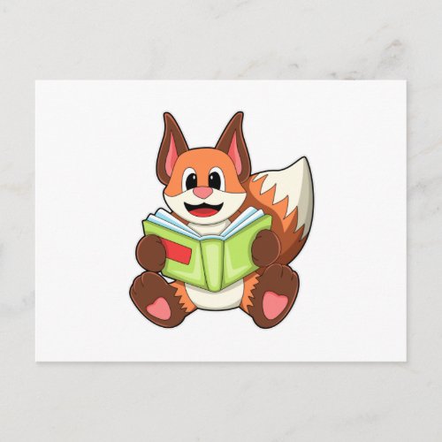 Fox with Book Postcard