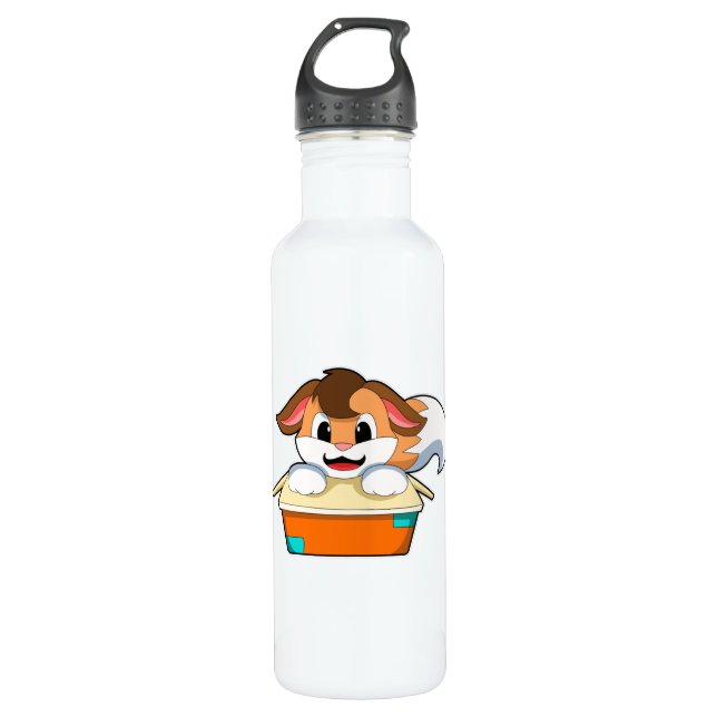 Fox with Box Stainless Steel Water Bottle (Front)