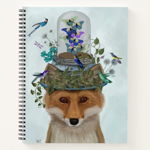 Fox with Butterfly Bell Jar Notebook