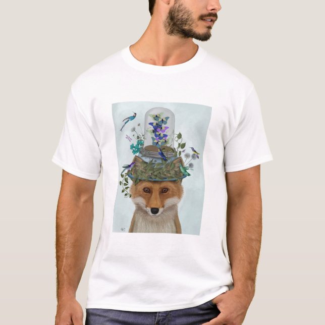 Fox with Butterfly Bell Jar T-Shirt (Front)