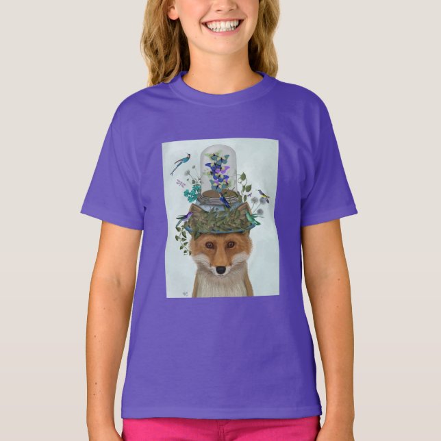 Fox with Butterfly Bell Jar T-Shirt (Front)