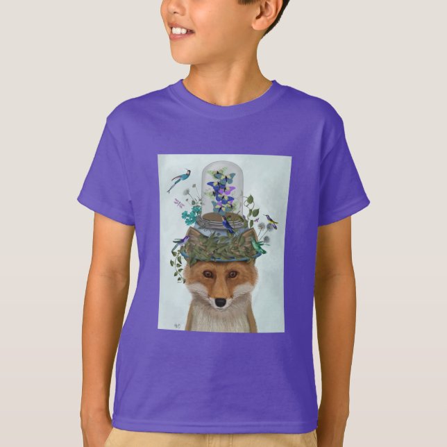 Fox with Butterfly Bell Jar T-Shirt (Front)