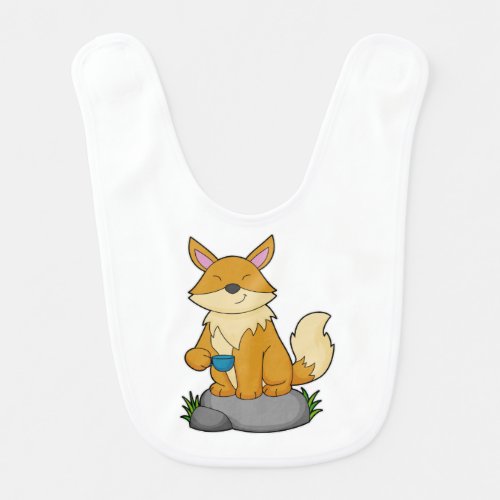 Fox with Coffee cup Baby Bib