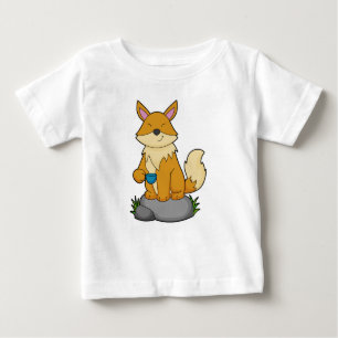 Fox with Coffee cup Baby T-Shirt