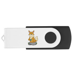 Fox with Coffee cup Flash Drive