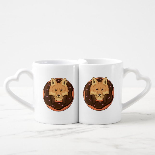 Fox with Donut Coffee Mug Set (Front Nesting)