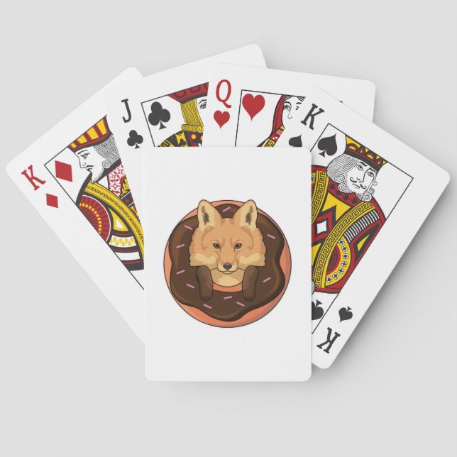 Fox with Donut Poker Cards (Back)